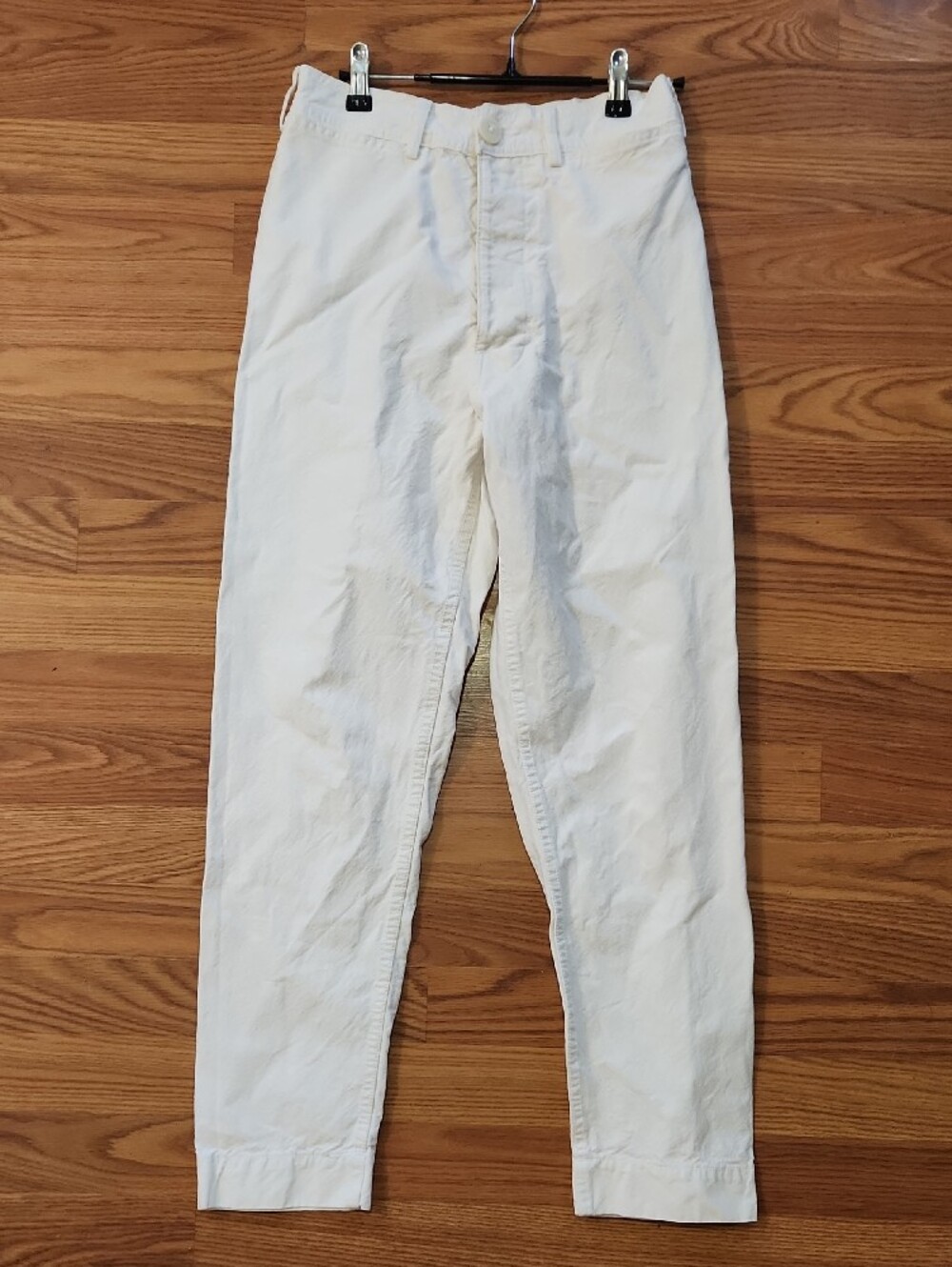 Jesse Kamm 100% Organic Fine Cotton Canvas Nautical Women's White Pants Sz 6